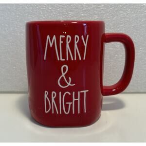 Rae Dunn Merry & Bright Red Christmas Coffee Tea Cocoa Mug Holiday